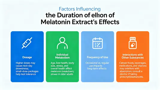 Factors affecting melatonin extract duration Factors affecting melatonin extract duration