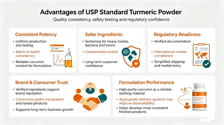 The Benefits of USP-Compliant Curcumin Powder The Benefits of USP-Compliant Curcumin Powder