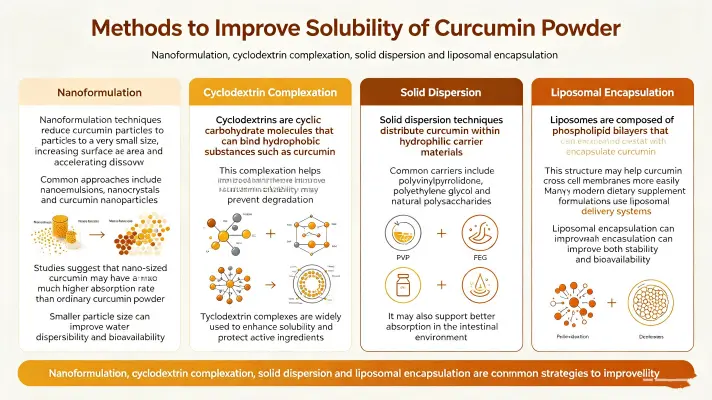 Ways to Improve the Solubility of Curcumin Powder Ways to Improve the Solubility of Curcumin Powder