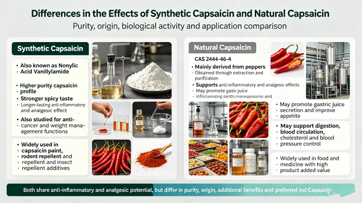 Differences in the effects of synthetic capsaicin and natural capsaicin Differences in the effects of synthetic capsaicin and natural capsaicin