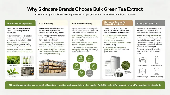 Why Skincare Brands Choose Green Tea Extract Bulk Why Skincare Brands Choose Green Tea Extract Bulk